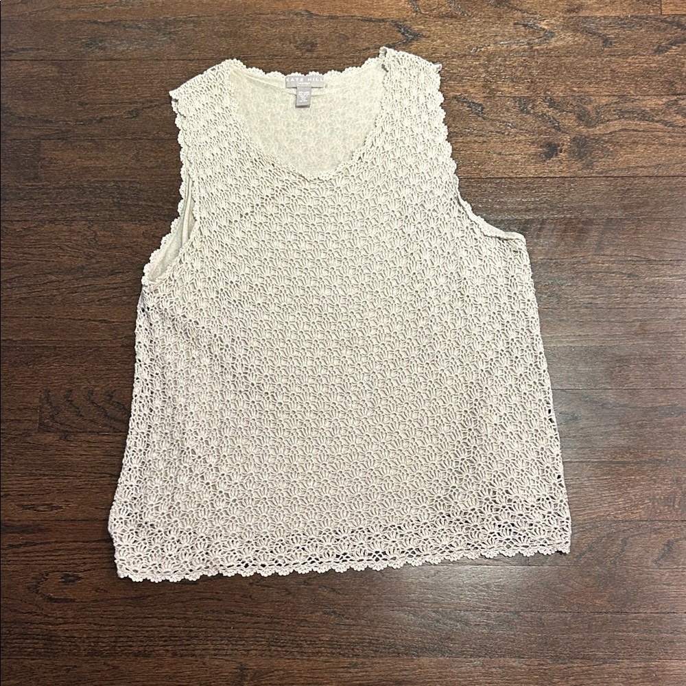 Kate Hill Women’s Light Gray Knit Tank Top Size 2X